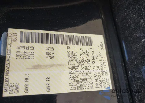 2015 Nissan Altima 2.5 S from USA, damaged, VIN 1N4AL3AP2FN304523